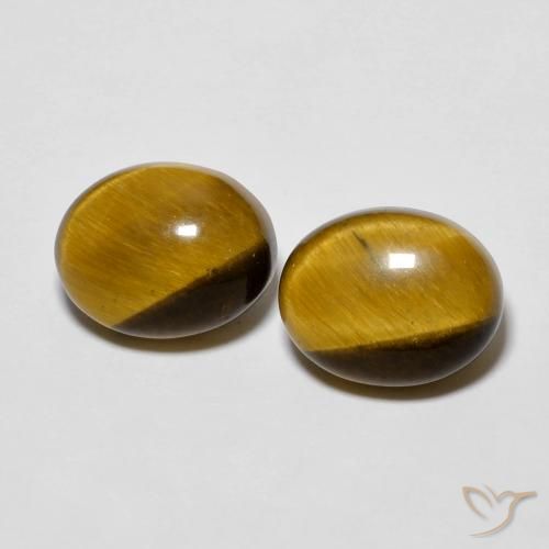 5.69ctw Naturel Brun doré Œil de tigre, ovale, Opaque