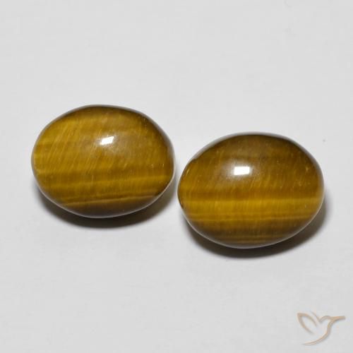6.12ctw Naturel Marron chaud Œil de tigre, ovale, Opaque