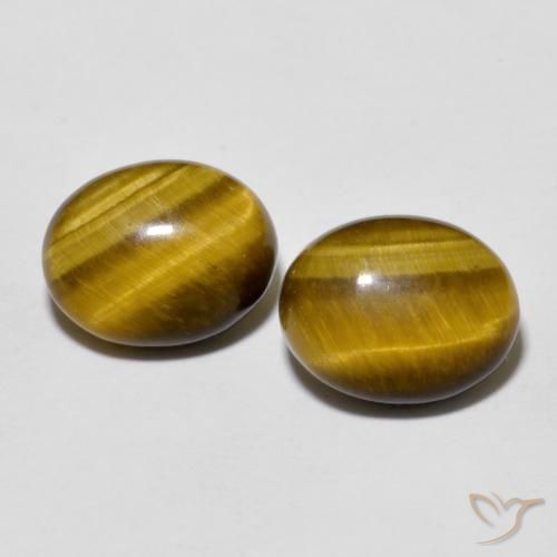 5.71ctw Naturel Marron jaunâtre Œil de tigre, ovale, Opaque