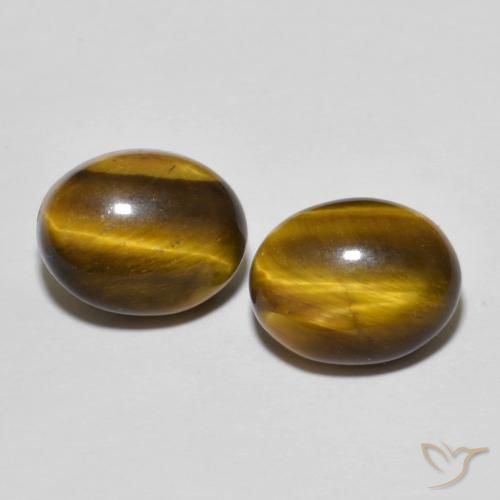 6.06ctw Naturel Brun doré Œil de tigre, ovale, Opaque