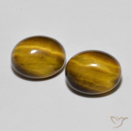 6.11ctw Naturel Brun doré Œil de tigre, ovale, Opaque