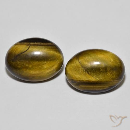 16.57ctw Naturel Brun doré Œil de tigre, ovale, Opaque