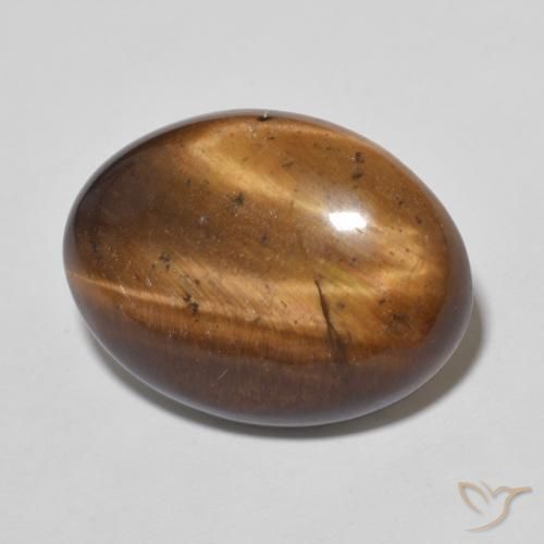 Œil de tigre Caramel brun naturelle ovale, 9.50 ct, Opaque