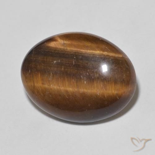 Œil de tigre Marron chaud naturelle ovale, 9.35 ct, Opaque