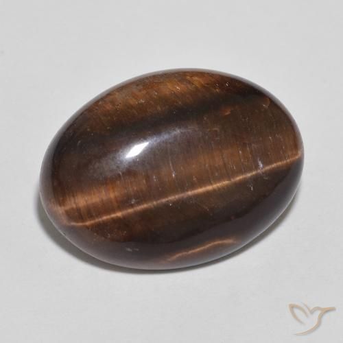 Œil de tigre Brun caryer naturelle ovale, 8.77 ct, Opaque