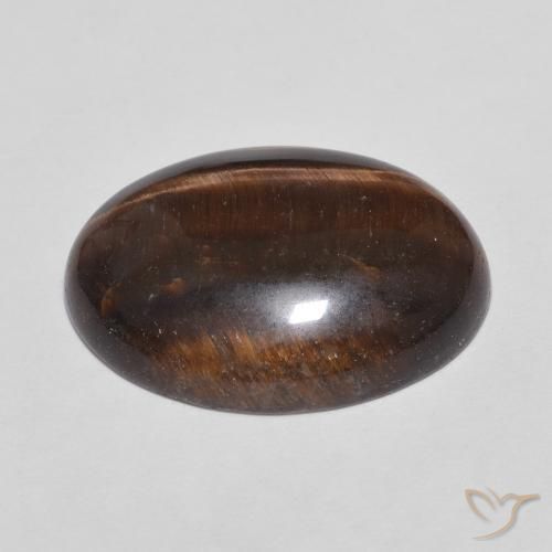 Œil de tigre Brun caryer naturelle ovale, 8.77 ct, Opaque