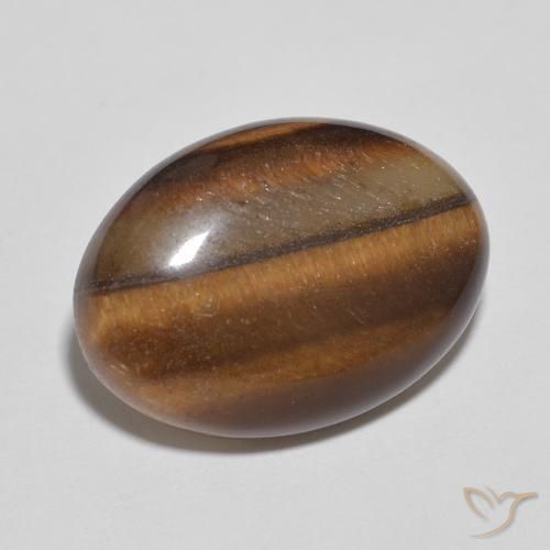 9.56ct Naturel Brun cannelle profond Œil de tigre, ovale, Opaque