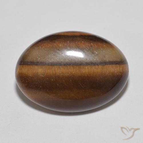 Œil de tigre Brun cannelle profond naturelle ovale, 9.56 ct, Opaque