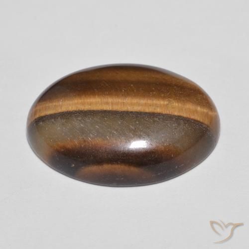 Œil de tigre Brun cannelle profond naturelle ovale, 9.56 ct, Opaque