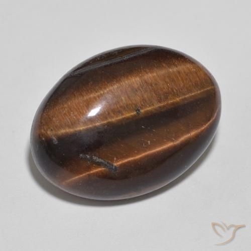 Œil de tigre Medium Dark-Brown naturelle ovale, 10.54 ct, Opaque