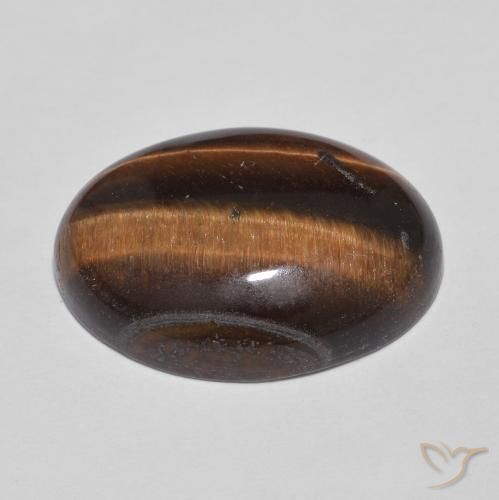 Œil de tigre Medium Dark-Brown naturelle ovale, 10.54 ct, Opaque