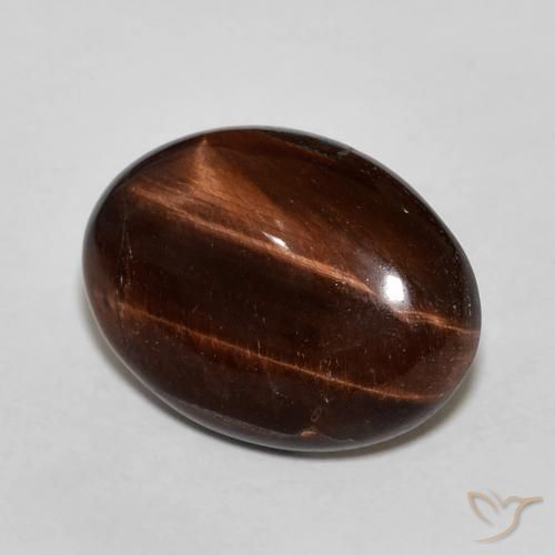 Œil de tigre Brun pécan naturelle ovale, 10.52 ct, Opaque