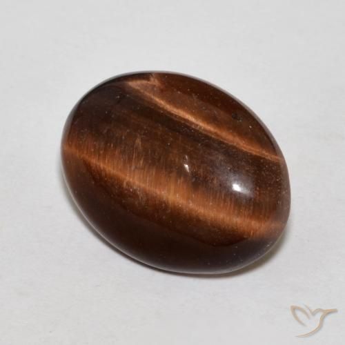 Œil de tigre Brun pécan naturelle ovale, 9.59 ct, Opaque