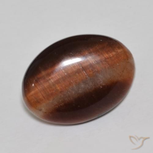 Œil de tigre Brun rougeâtre naturelle ovale, 9.89 ct, Opaque