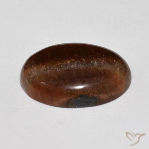 Œil de tigre Brun rougeâtre naturelle ovale, 9.89 ct, Opaque
