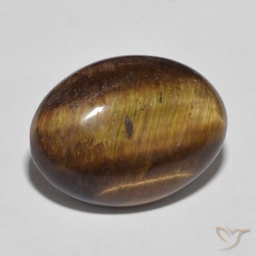 Œil de tigre Marron chaud naturelle ovale, 9.52 ct, Opaque