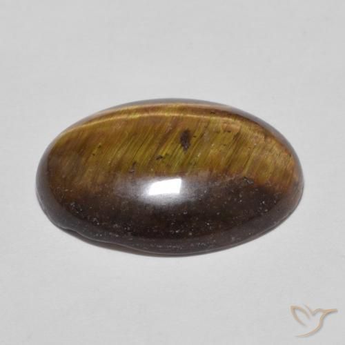 Œil de tigre Marron chaud naturelle ovale, 9.52 ct, Opaque