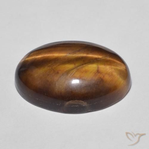 Œil de tigre Medium Dark-Brown naturelle ovale, 11.69 ct, Opaque