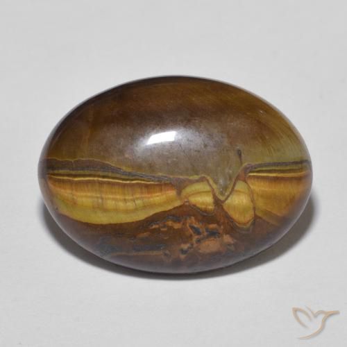 Œil de tigre Or Brun naturelle ovale, 9.28 ct, Opaque