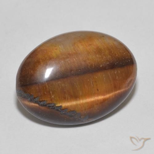 Œil de tigre Brun doré naturelle ovale, 9.52 ct, Opaque