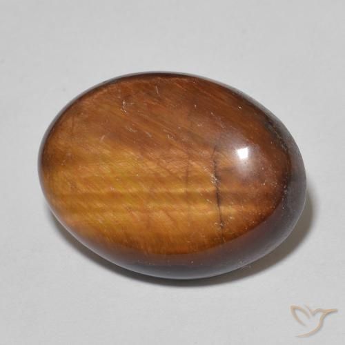 Œil de tigre Marron chaud naturelle ovale, 10.25 ct, Opaque