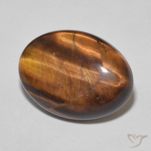 9.77ct Naturel Medium Dark-Brown Œil de tigre, ovale, Opaque