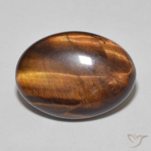 Œil de tigre Medium Dark-Brown naturelle ovale, 9.77 ct, Opaque