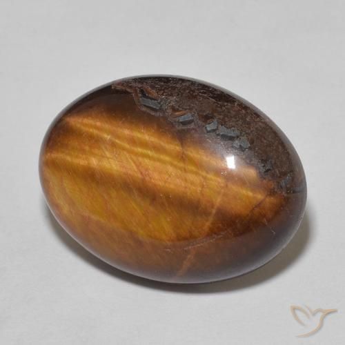 Œil de tigre Brun pain d'épices naturelle ovale, 11.24 ct, Opaque
