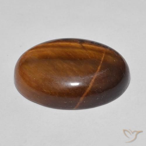 Œil de tigre Brun pain d'épices naturelle ovale, 11.24 ct, Opaque