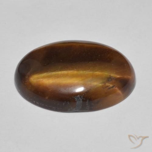 Œil de tigre Brun doré naturelle ovale, 9.66 ct, Opaque