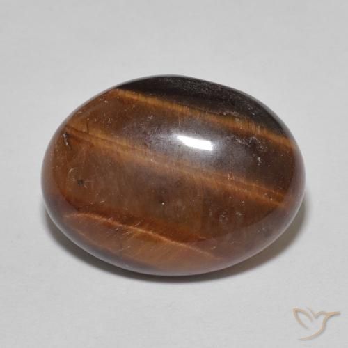 8.54ct Naturel Orange brun Œil de tigre, ovale, Opaque