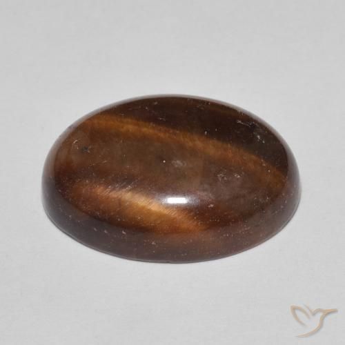Œil de tigre Orange brun naturelle ovale, 8.54 ct, Opaque