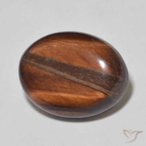 Œil de tigre Marron chaud naturelle ovale, 8.72 ct, Opaque