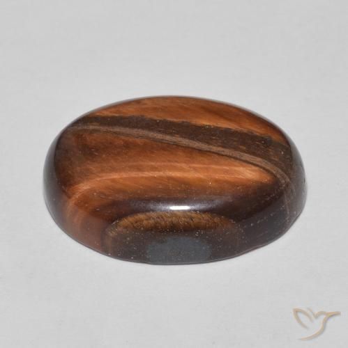 Œil de tigre Marron chaud naturelle ovale, 8.72 ct, Opaque