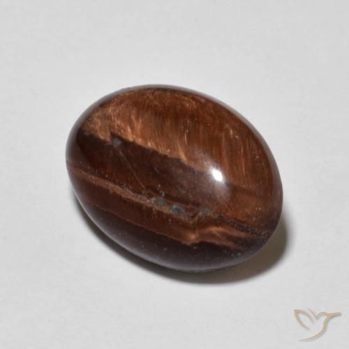 Œil de tigre Brun rougeâtre naturelle ovale, 6.22 ct, Opaque