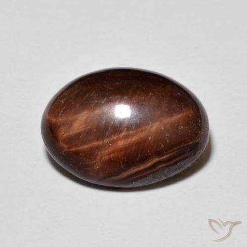 Œil de tigre Brun rougeâtre naturelle ovale, 5.53 ct, Opaque