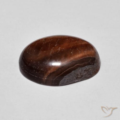 Œil de tigre Brun rougeâtre naturelle ovale, 5.53 ct, Opaque