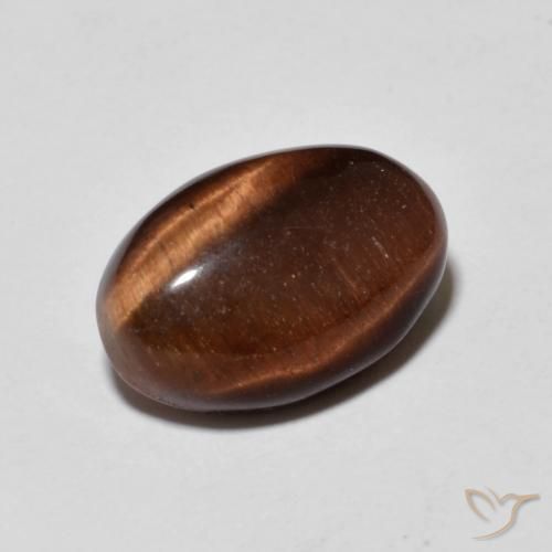 Œil de tigre Brun pécan naturelle ovale, 5.24 ct, Opaque