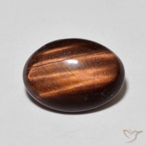 5.15ct Naturel Brun rougeâtre Œil de tigre, ovale, Opaque