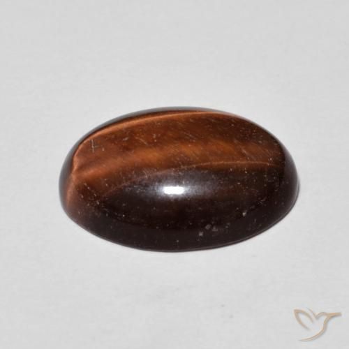 Œil de tigre Brun rougeâtre naturelle ovale, 5.15 ct, Opaque
