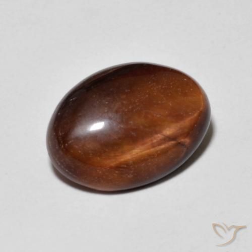 Œil de tigre Medium Dark-Brown naturelle ovale, 5.19 ct, Opaque