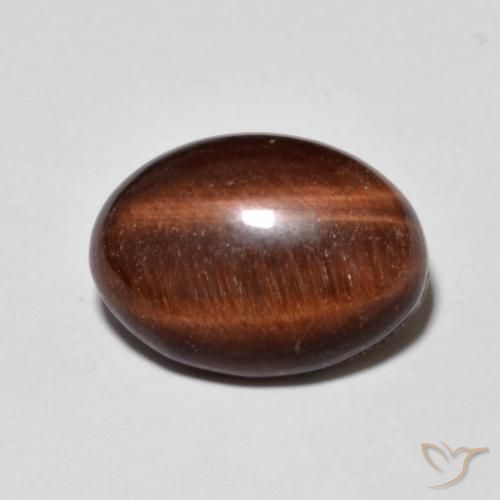 5.31ct Naturel Medium Dark-Brown Œil de tigre, ovale, Opaque