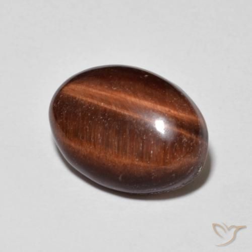 Œil de tigre Medium Dark-Brown naturelle ovale, 5.31 ct, Opaque