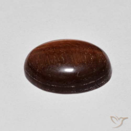 Œil de tigre Medium Dark-Brown naturelle ovale, 5.31 ct, Opaque