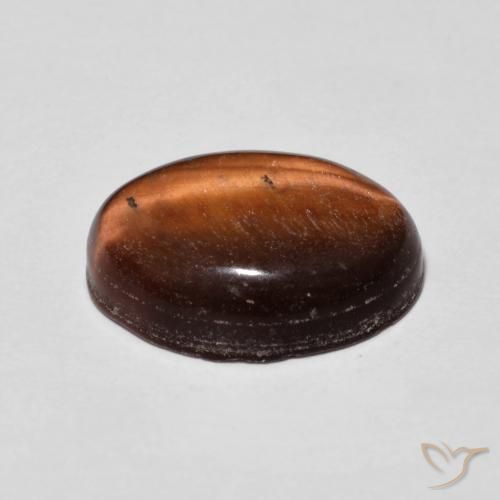 Œil de tigre Brun rougeâtre naturelle ovale, 5.42 ct, Opaque
