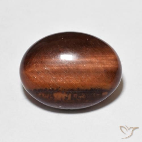 10.00ct Naturel Medium Dark-Brown Œil de tigre, ovale, Opaque