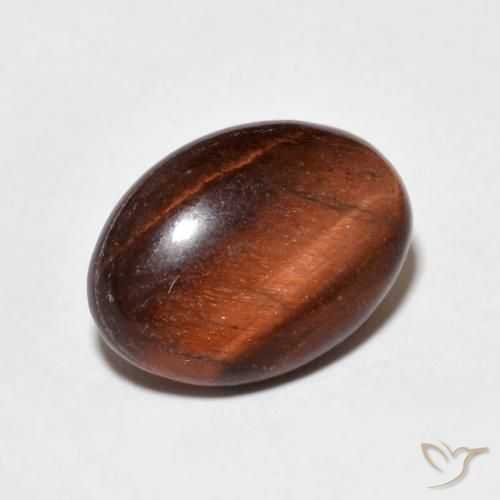 Œil de tigre Brun rougeâtre naturelle ovale, 5.00 ct, Opaque