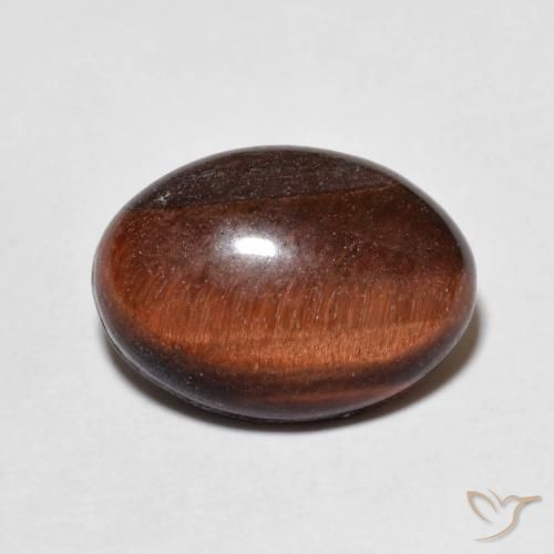 5.64ct Naturel Medium Dark-Brown Œil de tigre, ovale, Opaque