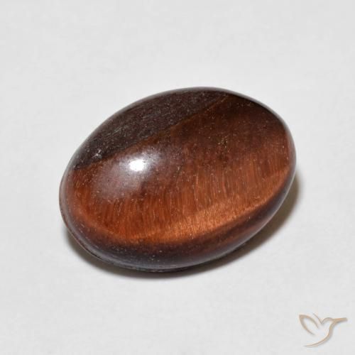 Œil de tigre Medium Dark-Brown naturelle ovale, 5.64 ct, Opaque
