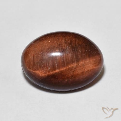 5.38ct Naturel Medium Dark-Brown Œil de tigre, ovale, Opaque